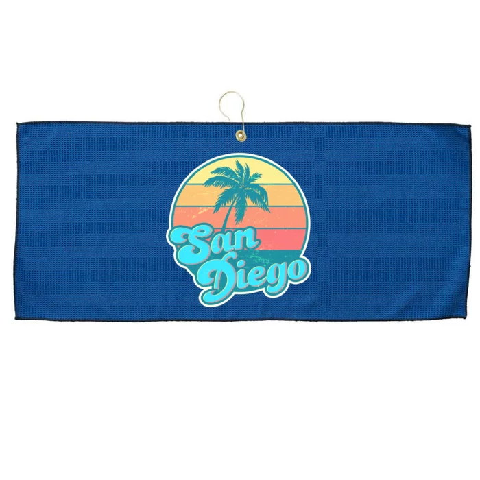 Vintage San Diego Sunset Large Microfiber Waffle Golf Towel