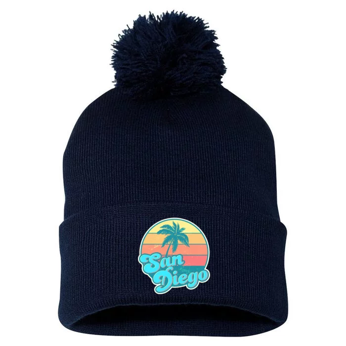 Vintage San Diego Sunset Pom Pom 12in Knit Beanie