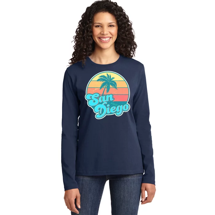 Vintage San Diego Sunset Ladies Long Sleeve Shirt