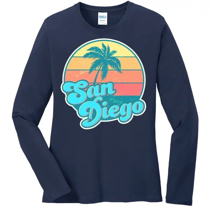 Vintage San Diego Sunset Ladies Long Sleeve Shirt