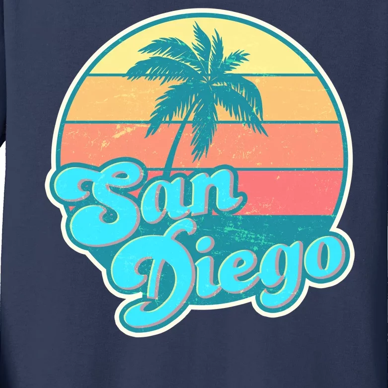 Vintage San Diego Sunset Kids Long Sleeve Shirt