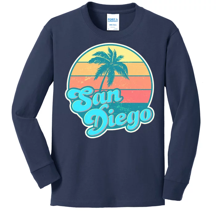 Vintage San Diego Sunset Kids Long Sleeve Shirt