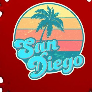 Vintage San Diego Sunset Oval Ornament
