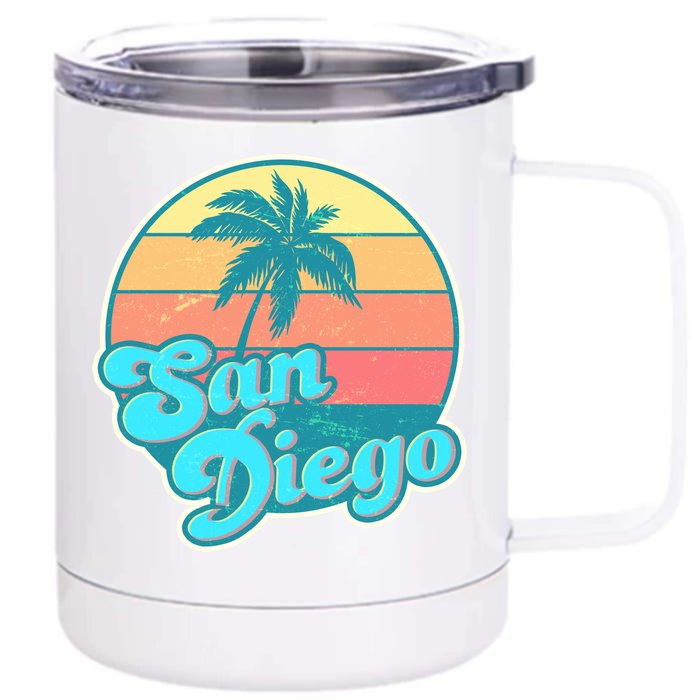 Vintage San Diego Sunset Front & Back 12oz Stainless Steel Tumbler Cup