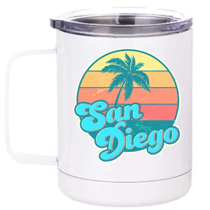 Vintage San Diego Sunset Front & Back 12oz Stainless Steel Tumbler Cup