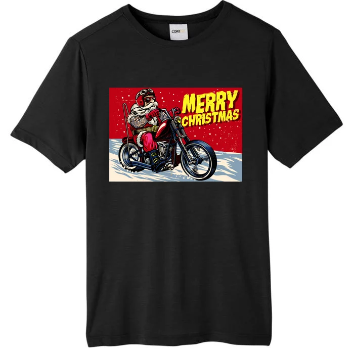 Vintage Santa Biker Riding Chopper ChromaSoft Performance T-Shirt