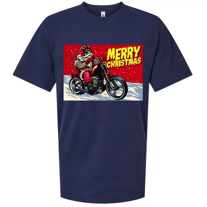 Vintage Santa Biker Riding Chopper Sueded Cloud Jersey T-Shirt