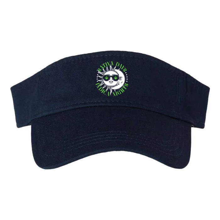 Vintage Sativa Days Indica Nights Sun And Moon Valucap Bio-Washed Visor