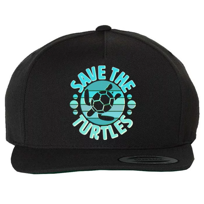 Vintage Save The Turtles Wool Snapback Cap