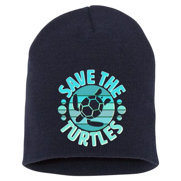 Vintage Save The Turtles Short Acrylic Beanie