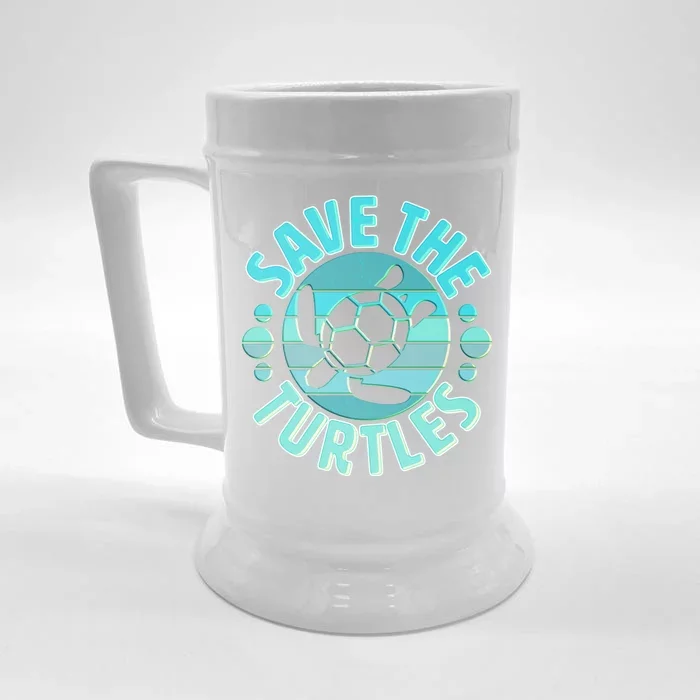 Vintage Save The Turtles Front & Back Beer Stein