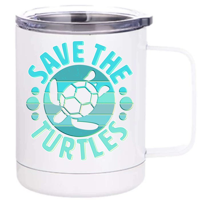 Vintage Save The Turtles Front & Back 12oz Stainless Steel Tumbler Cup