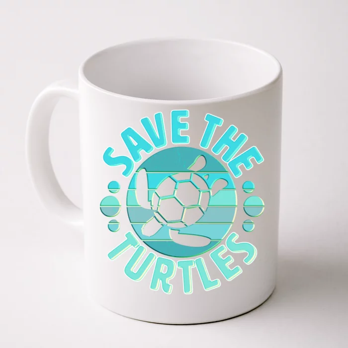 Vintage Save The Turtles Front & Back Coffee Mug