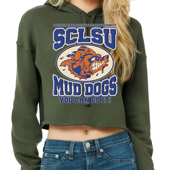 Vintage SCLSU Mud Dogs Classic Football Crop Top Hoodie