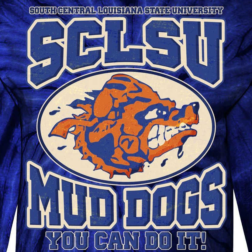 Vintage SCLSU Mud Dogs Classic Football Tie-Dye Long Sleeve Shirt