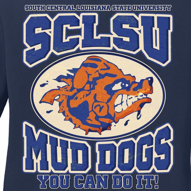 Vintage SCLSU Mud Dogs Classic Football Ladies Missy Fit Long Sleeve Shirt