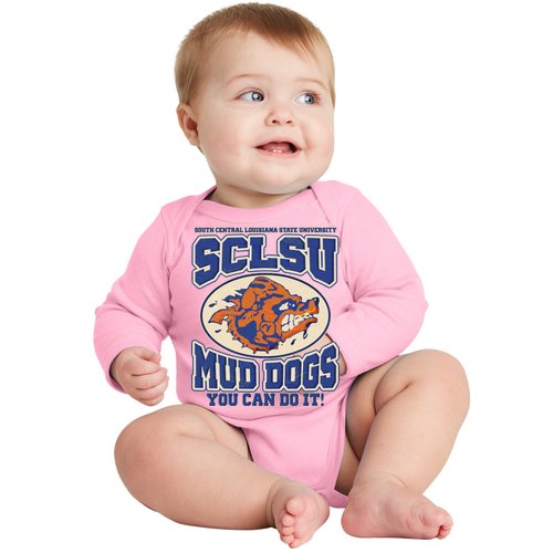 Vintage SCLSU Mud Dogs Classic Football Baby Long Sleeve Bodysuit