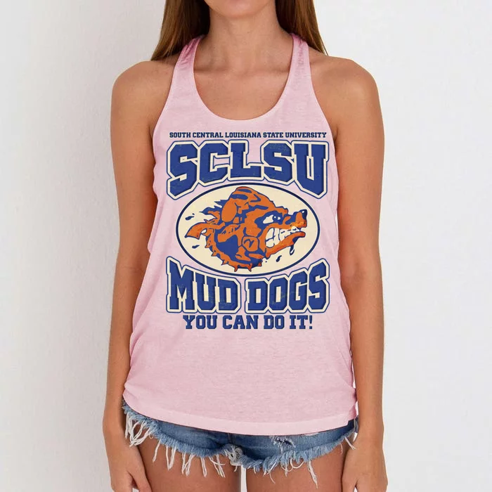 Vintage SCLSU Mud Dogs Classic Football Women's Knotted Racerback Tank