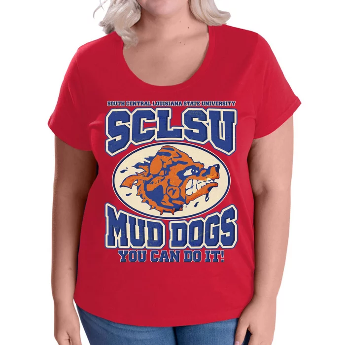 Vintage SCLSU Mud Dogs Classic Football Women's Plus Size T-Shirt