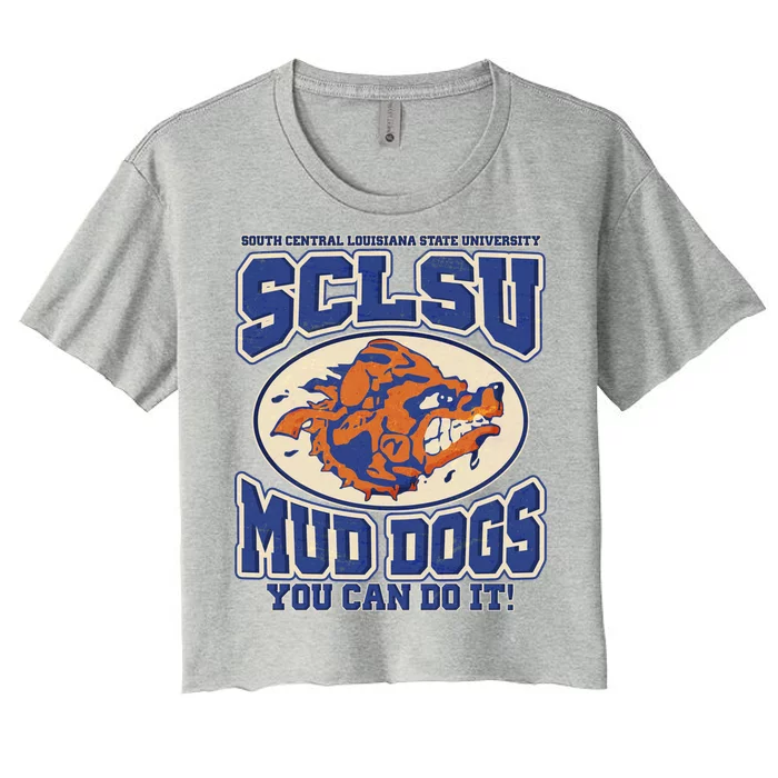 Vintage SCLSU Mud Dogs Classic Football Women's Crop Top Tee