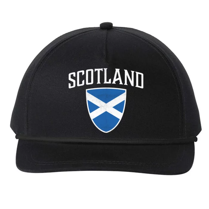 Vintage Scotland Flag Crest Shield Snapback Five-Panel Rope Hat