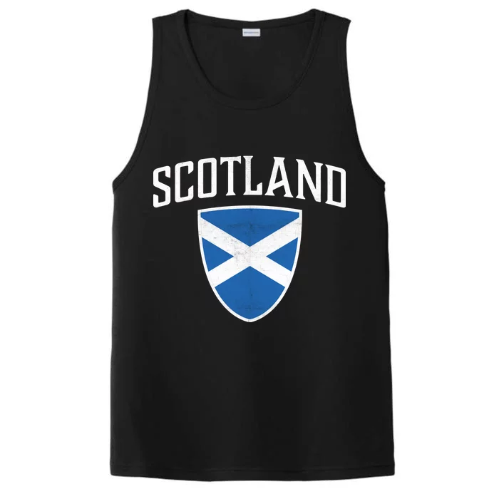 Vintage Scotland Flag Crest Shield Performance Tank