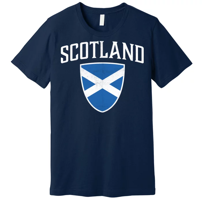 Vintage Scotland Flag Crest Shield Premium T-Shirt