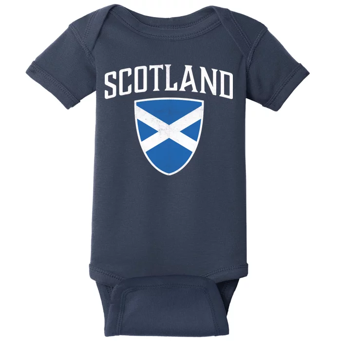 Vintage Scotland Flag Crest Shield Baby Bodysuit