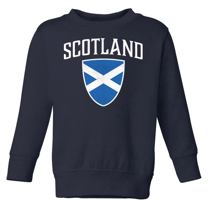 Vintage Scotland Flag Crest Shield Toddler Sweatshirt