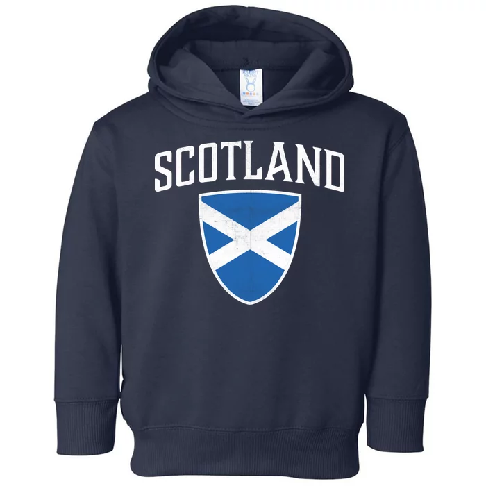 Vintage Scotland Flag Crest Shield Toddler Hoodie