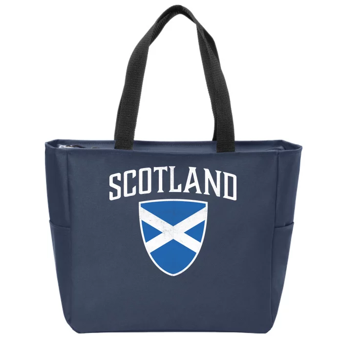 Vintage Scotland Flag Crest Shield Zip Tote Bag