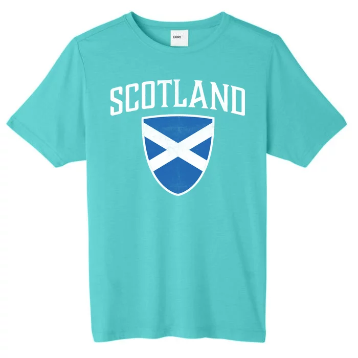 Vintage Scotland Flag Crest Shield ChromaSoft Performance T-Shirt