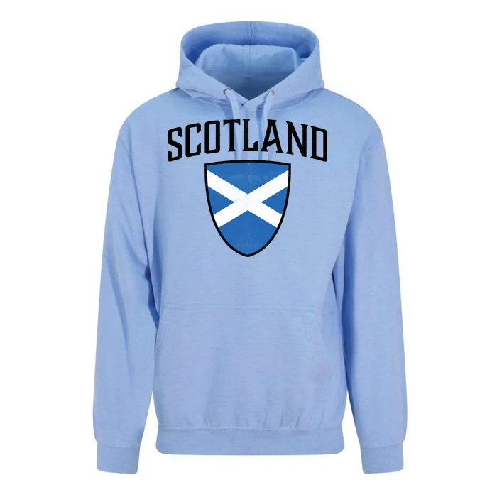 Vintage Scotland Flag Crest Shield Unisex Surf Hoodie