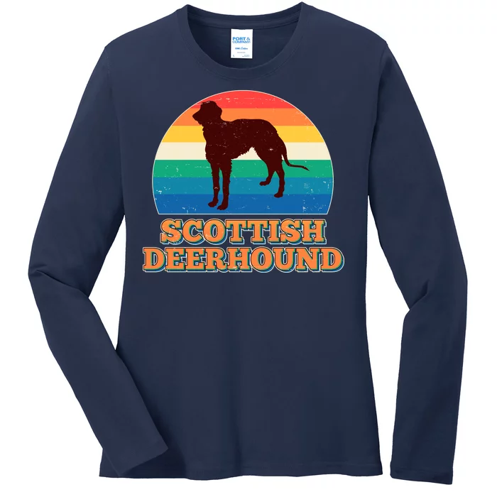 Vintage Scottish Deerhound Ladies Long Sleeve Shirt