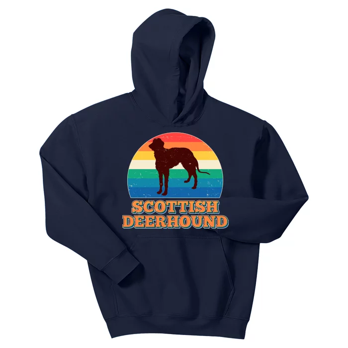 Vintage Scottish Deerhound Kids Hoodie