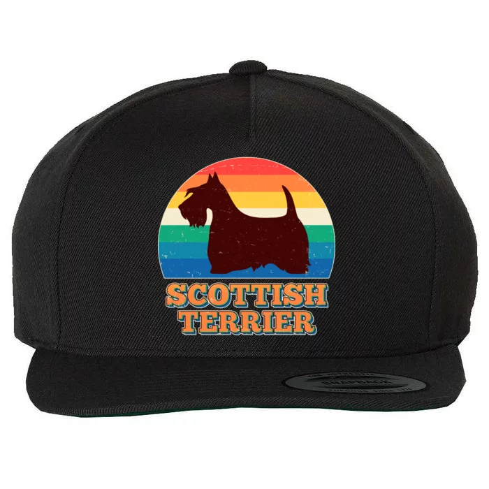 Vintage Scottish Terrier Wool Snapback Cap