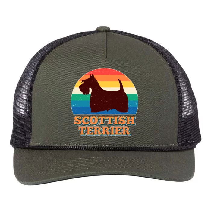 Vintage Scottish Terrier Retro Rope Trucker Hat Cap