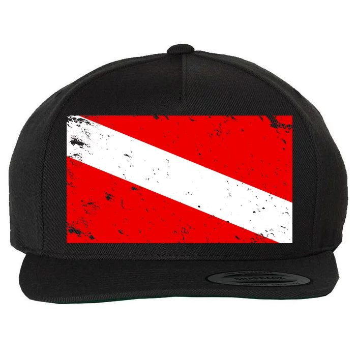 Vintage Scuba Diver Flag Wool Snapback Cap