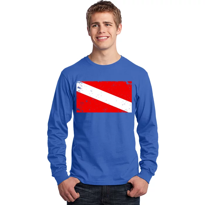 Vintage Scuba Diver Flag Long Sleeve Shirt