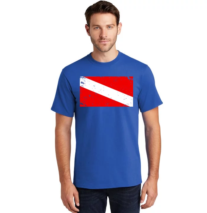 Vintage Scuba Diver Flag Tall T-Shirt