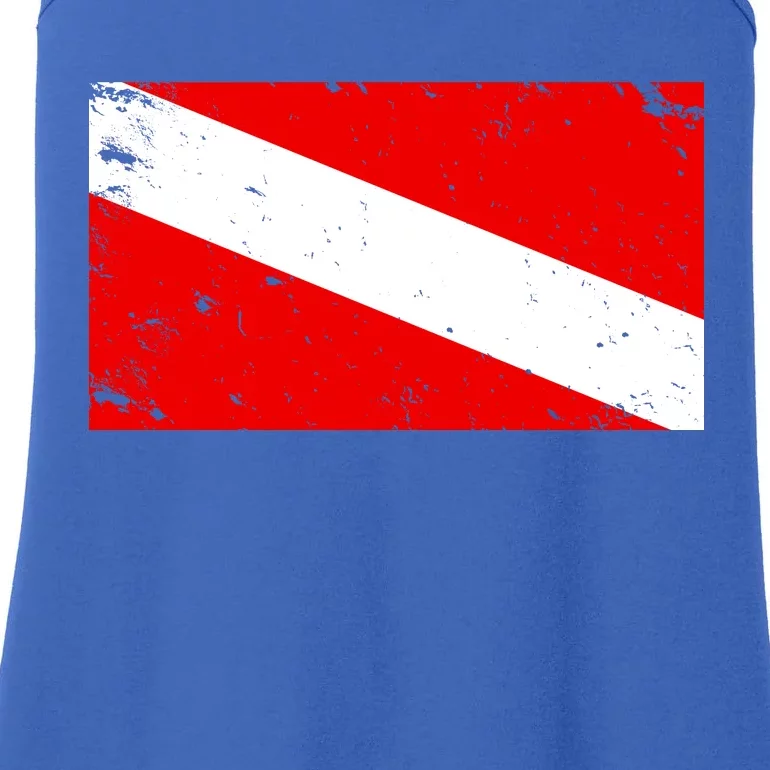 Vintage Scuba Diver Flag Ladies Essential Tank