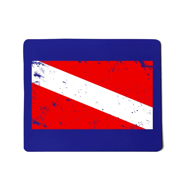 Vintage Scuba Diver Flag Mousepad