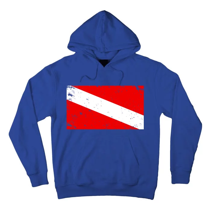 Vintage Scuba Diver Flag Tall Hoodie