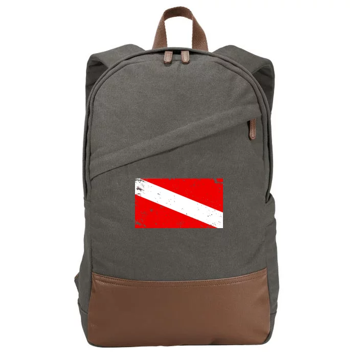 Vintage Scuba Diver Flag Cotton Canvas Backpack