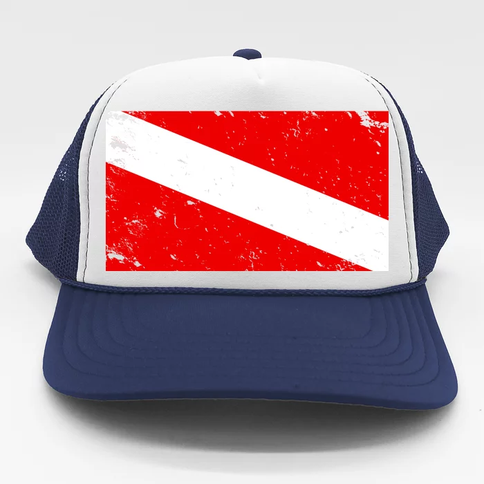 Vintage Scuba Diver Flag Trucker Hat