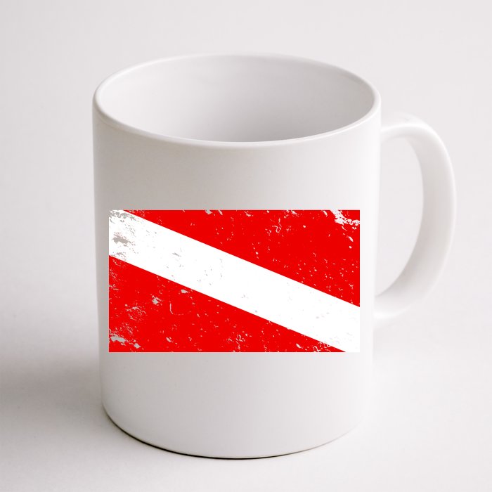 Vintage Scuba Diver Flag Front & Back Coffee Mug