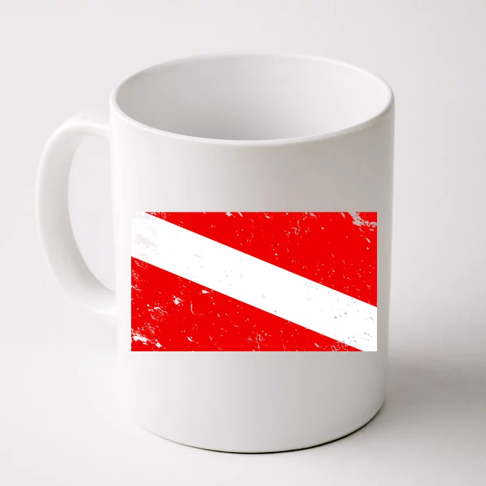 Vintage Scuba Diver Flag Front & Back Coffee Mug