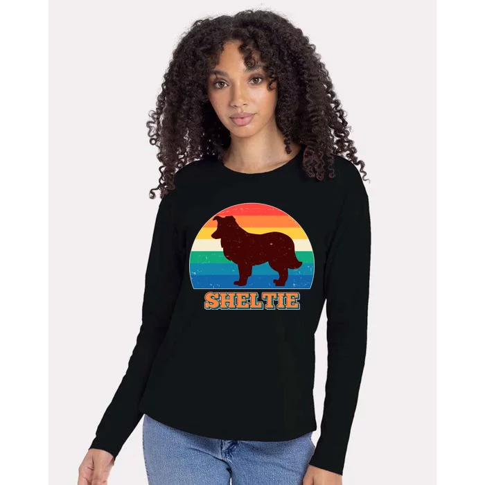 Vintage Sheltie Womens Cotton Relaxed Long Sleeve T-Shirt