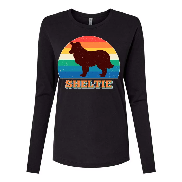 Vintage Sheltie Womens Cotton Relaxed Long Sleeve T-Shirt