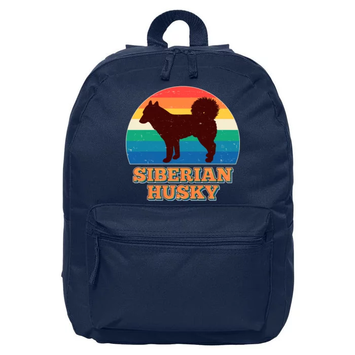 Vintage Siberian Husky 16 in Basic Backpack